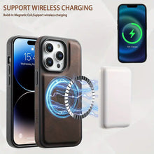 Load image into Gallery viewer, Magnetic Retro Style Leather Shockproof iPhone Case

