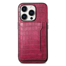 Load image into Gallery viewer, Crocodile Pattern Leather Card Holder Shockproof iPhone Case
