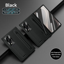 Load image into Gallery viewer, Golden Electroplated Leather Phone Case With Built-in Tempered Glass &amp; Stylus For Galaxy Z Fold8 Wide Ultra
