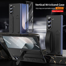 Load image into Gallery viewer, Shockproof Phone Case With Wristband Bracket Back For Galaxy Z Fold 6/5/4 With Screen Glass Protector
