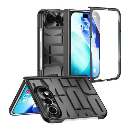 iPhone Duo | Raised-Lettering Case with Hinge Protection & Tempered Glass