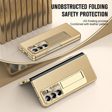 Load image into Gallery viewer, Business Electroplating Leather Phone Case With Screen Film For Galaxy Z Fold 7/6/5/4/3
