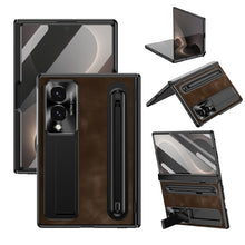 Load image into Gallery viewer, Jazz Retro Style Protective Leather Phone Case For Galaxy Fold8 Wide Ultra With Built-in Tempered Glass Film &amp; Pen-slot &amp; Stylus
