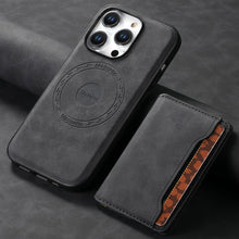 Load image into Gallery viewer, Magnetic Card Holder Leather Shockproof iPhone Case
