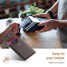 Load image into Gallery viewer, Magnetic Metal Bracket Leather Shockproof iPhone Case With Card Holder
