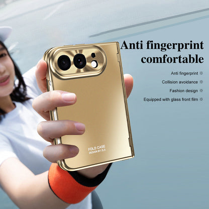 iPhone Duo | Smooth Electroplated Case with Hinge Protection & Tempered Glass