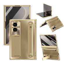 Load image into Gallery viewer, Armor Golden Electroplated Phone Case With Built-in Tempered Glass &amp; Pen Tray For Galaxy Z Fold8 Wide Ultra
