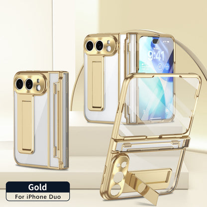 iPhone Duo | Clear Case with Hidden Kickstand, Hinge Protection & Glass Front