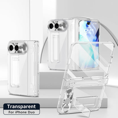 iPhone Duo | Clear Case with Hidden Kickstand, Hinge Protection & Glass Front