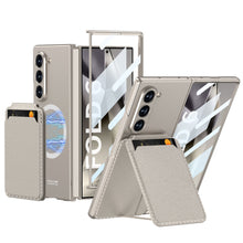Load image into Gallery viewer, Magnetic Leather Card Holder Shockproof Phone Case With Screen Glass Protector For Galaxy Z Fold 6/5/4/3
