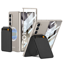 Load image into Gallery viewer, Magnetic Leather Card Holder Shockproof Phone Case With Screen Glass Protector For Galaxy Z Fold 6/5/4/3
