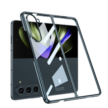 Load image into Gallery viewer, Electroplated Phantom Galaxy Z Fold 5 Case with Front Screen Tempered Glass Protector &amp; Ring - Mycasety Mycasety
