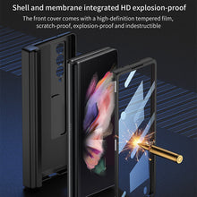 Load image into Gallery viewer, Magnetic Folding Full Wrap Protective Pen Case With Back Screen Glass Hinge Holder Phone Cover For Samsung Galaxy Z Fold 3 5G - mycasety2023 Mycasety
