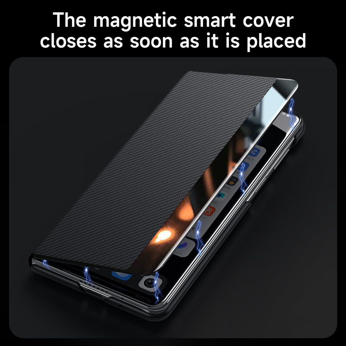 Luxurious Leather Cover With Magnetic Coil & Card Holder For Galaxy Z Fold 8/7/6/5/4