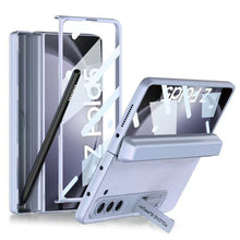 Load image into Gallery viewer, Magnetic Hinge Pen Box Protective Leather Phone Case With Back Screen Glass For Samsung Galaxy Z Fold 5/4/3 5G - mycasety2023 Mycasety
