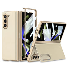 Load image into Gallery viewer, Leather Holder Phone Case With Back Screen Protector For Samsung Galaxy Z Fold 5/4/3 5G - Mycasety Mycasety
