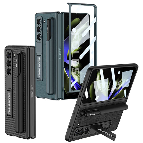 Samsung Galaxy Z Fold5 Full Inclusive Case with Pen Holder and Stand - mycasety2023 Mycasety