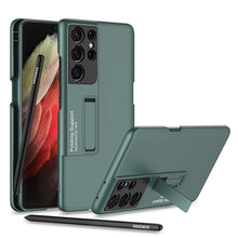 Load image into Gallery viewer, Ultra-thin Matte Magnetic Holder S Pen Slot Phone Case For Galaxy S21 Ultra With Pen
