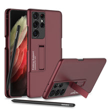Load image into Gallery viewer, Ultra-thin Matte Magnetic Holder S Pen Slot Phone Case For Galaxy S21 Ultra With Pen
