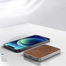 Load image into Gallery viewer, Wooden Texture Magnetic Wireless Charging 5000mAh Power Bank Suitable For iPhone 12 Magsafe
