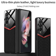 Load image into Gallery viewer, Ultra-thin Plain Leather Luxury Business Tempered Glass Case for Samsung Galaxy Z Fold 3 5G
