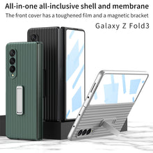 Load image into Gallery viewer, Magnetic Stand Suitcase Pattern All-included Protective Cover For Samsung Galaxy Z Fold 3 5G  With Tempered Glass Screen
