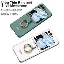 Load image into Gallery viewer, Premium Matte Ring Holder Phone Case With Back Screen Protector For Samsung Galaxy Z Flip5 Flip4 Flip3 - mycasety2023 Mycasety
