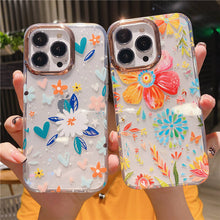 Load image into Gallery viewer, 2021 Fashion Flower Pattern Gold Plating iPhone Case
