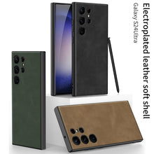 Load image into Gallery viewer, Matte Texture Leather Phone Case For Samsung Galaxy S24 S23 Ultra Plus
