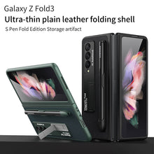 Load image into Gallery viewer, Luxury Leather Cover With Pen Slot Holder For Samsung Galaxy Z Fold 3 5G
