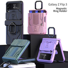 Load image into Gallery viewer, Magnetic Armor Ring Holder Case For Samsung Galaxy Z Flip 3 5G With Lens Protection Cap
