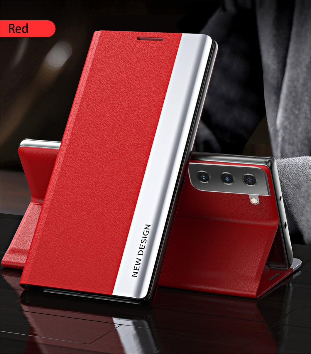 Samsung Galaxy Flip Case Luxury Magnetic Leather Kickstand Shockproof Cover
