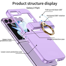 Load image into Gallery viewer, All-inclusive Protective Ring Holder Phone Case For Samsung Galaxy Z Flip5 With Back Screen Protector
