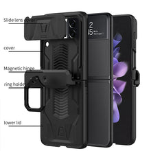 Load image into Gallery viewer, Magnetic Armor Ring Holder Case For Samsung Galaxy Z Flip 3 5G With Lens Protection Cap
