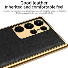 Load image into Gallery viewer, 2022 Luxury Leather Camera All-inclusive Electroplating Process Cover For Sumsang Galaxy S22 S21 Ultra Plus
