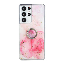 Load image into Gallery viewer, 2021 Marble Epoxy Gold Foil Ring Bracket Case For Samsung
