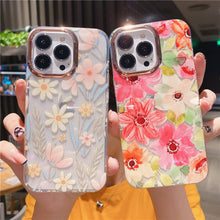Load image into Gallery viewer, 2021 Fashion Flower Pattern Gold Plating iPhone Case

