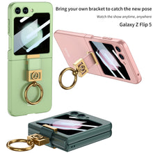 Load image into Gallery viewer, Luxury Z Ring Holder Phone Case With Back Screen Protector For Samsung Galaxy Z Flip5 Flip4 Flip3 - mycasety2023 Mycasety
