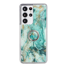 Load image into Gallery viewer, 2021 Marble Epoxy Gold Foil Ring Bracket Case For Samsung

