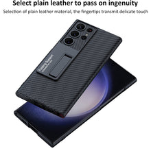 Load image into Gallery viewer, Invisible Bracket Leather Phone Case For Samsung Galaxy S24 S23 S22 Ultra Plus
