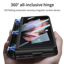 Load image into Gallery viewer, Magnetic Frame Plastic Stand Tempered Glass Screen All-included Case With Pen Slot For Samsung Galaxy Z Fold 3 5G
