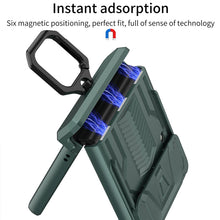 Load image into Gallery viewer, Magnetic Armor Ring Holder Case For Samsung Galaxy Z Flip 3 5G With Lens Protection Cap
