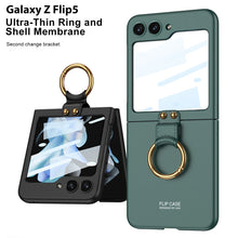Load image into Gallery viewer, Premium Matte Ring Holder Phone Case With Back Screen Protector For Samsung Galaxy Z Flip5 Flip4 Flip3 - mycasety2023 Mycasety
