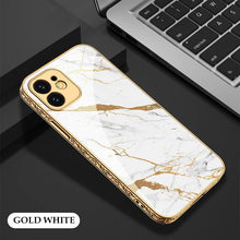 Load image into Gallery viewer, 2021 Luxury Plating Anti-knock Baroque Carving Edge Protection Tempered Glass Case For iPhone
