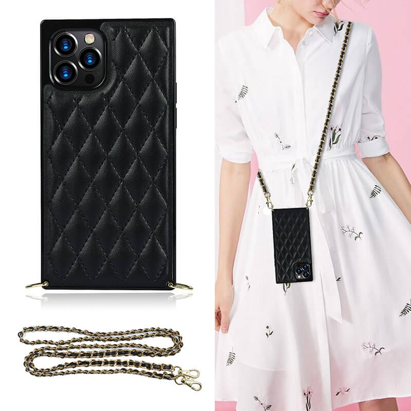 2021 Luxury Brand Diamond Chain Diagonal Protective Case For iPhone