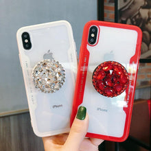 Load image into Gallery viewer, Diamond Airbag Bracket Phone Case For iPhone
