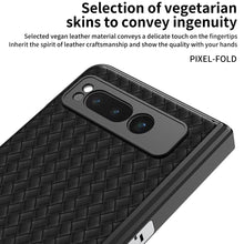 Load image into Gallery viewer, Magnetic All-inclusive Woven Pattern Case With Tempered Film For Google Pixel Fold With Damped Folding Bracket
