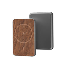 Load image into Gallery viewer, Wooden Texture Magnetic Wireless Charging 5000mAh Power Bank Suitable For iPhone 12 Magsafe
