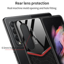Load image into Gallery viewer, Ultra-thin Plain Leather Luxury Business Tempered Glass Case for Samsung Galaxy Z Fold 3 5G
