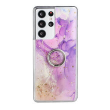Load image into Gallery viewer, 2021 Marble Epoxy Gold Foil Ring Bracket Case For Samsung
